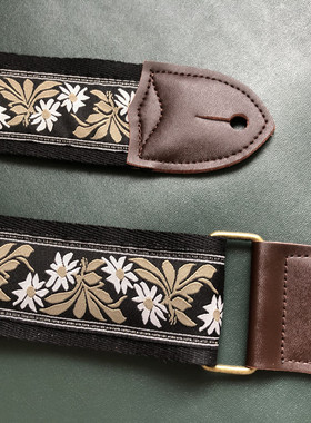 GIGFORU纯手工刺绣DAISY原创设计通用吉他背带电吉他贝斯通用背带