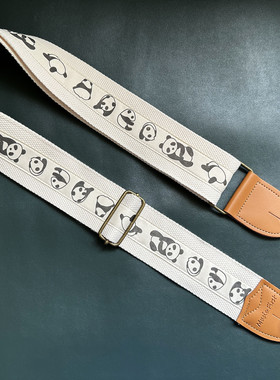 GIGFORU超萌慵懒 卡通熊猫通用吉他背带贝斯背带GUITAR STRAP个性