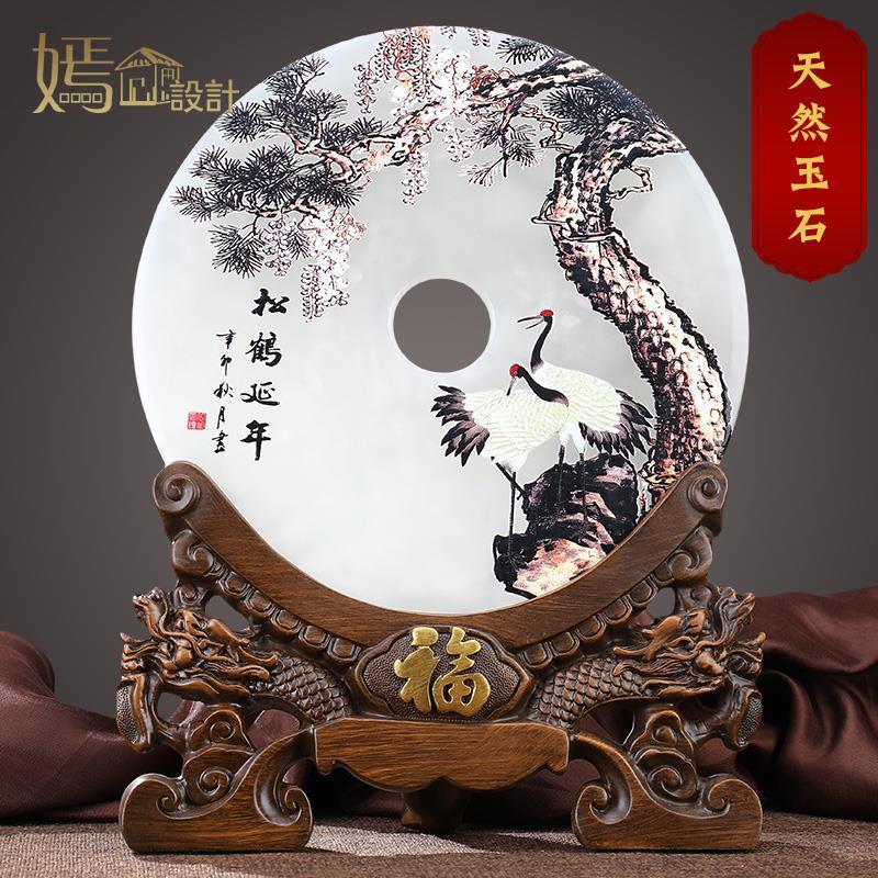玉石摆件祝寿贺寿礼品送长辈爷爷奶奶607080岁过大寿老人生日礼物