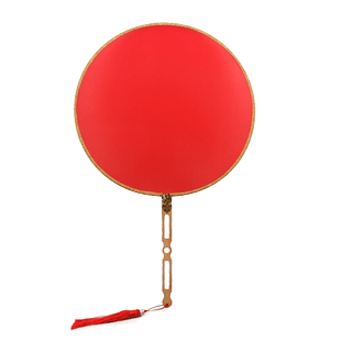 团扇红色空白接亲刺绣书法绘画创作材料真丝熟绢扇面古风diy扇子