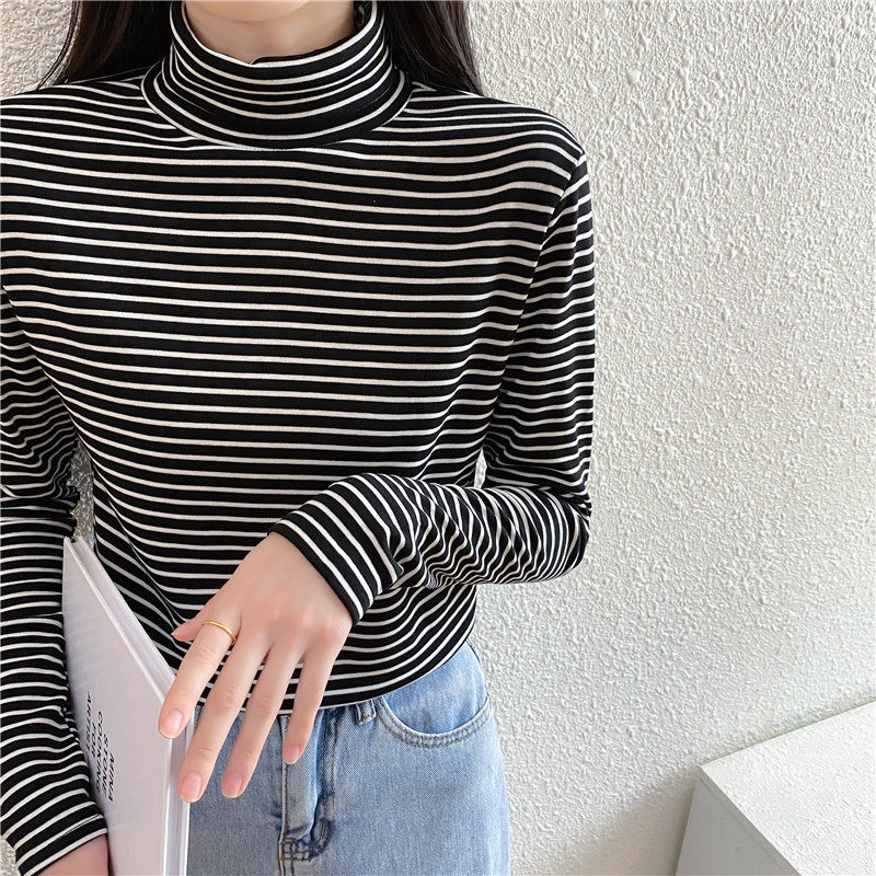 网红ins高领t恤秋季2023新款女装韩版港风长袖打底衫内搭上衣潮,女装/女士精品,T恤,淘宝优惠券,粉丝福利购,淘宝优惠卷