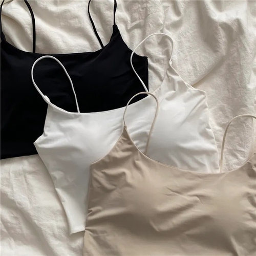 辣妹带胸垫裹胸背心吊带百搭