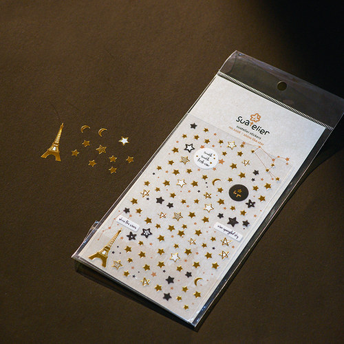 diy相册烫金贴纸金色星空
