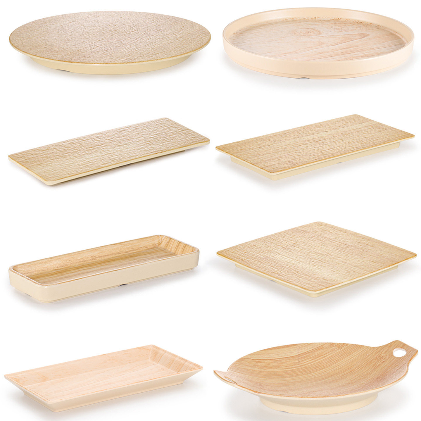 密胺盘子日式仿木纹平板盘长方形寿司蛋糕点心盘烤肉摆盘餐具商用