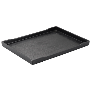 凯柏雅托盘长方形塑料盘子茶水杯盘仿木纹面包展示商用餐盘端菜盘