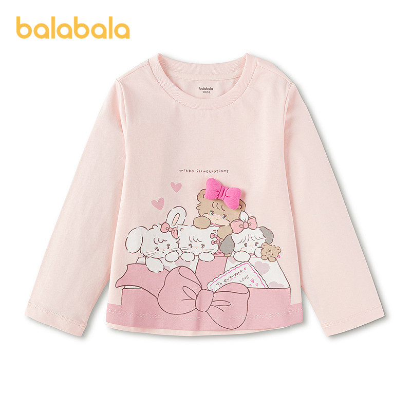 【mikko联名商场同款】巴拉巴拉童装儿童长袖t恤女童2026新款春装,童装/婴儿装/亲子装,T恤,淘宝优惠券,粉丝福利购,淘宝优惠卷