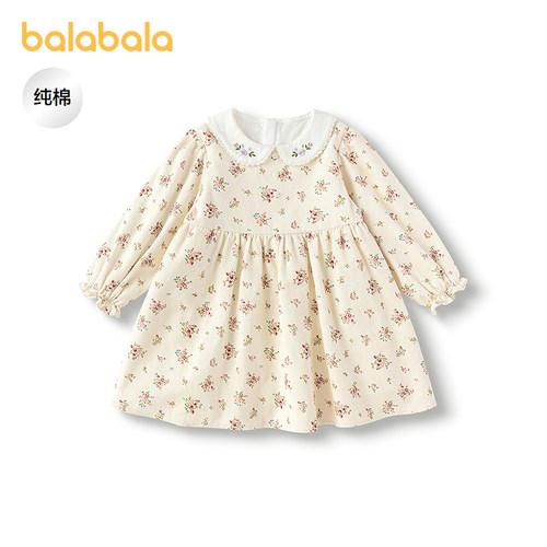 巴拉巴拉连衣裙女童A型碎花裙子