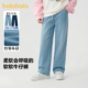 2026新款 子大童直筒裤 春装 薄童装 巴拉巴拉女童牛仔裤 阔腿裤 儿童裤