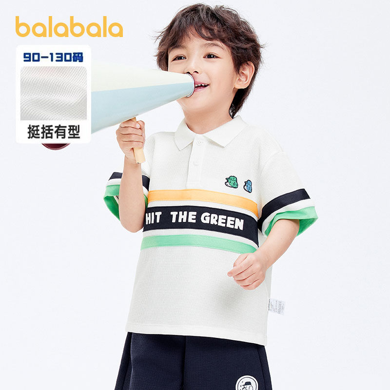 半袖polo衫男孩短袖t恤巴拉巴拉