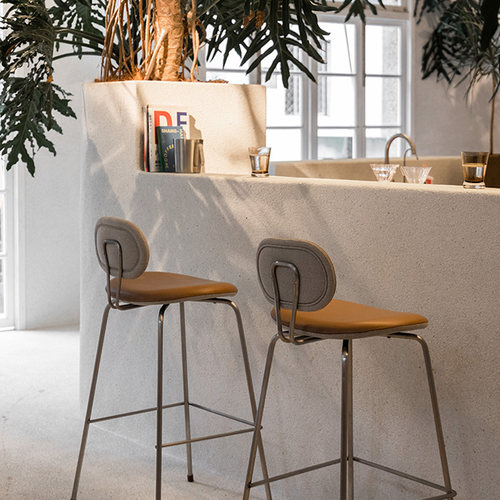 不锈钢吧台椅家用轻奢靠背高脚凳
