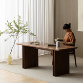 新中式 望谷茶桌 致家家居 实木茶桌禅意大板桌办公室茶室泡茶台