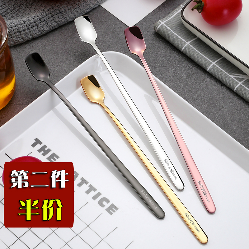 304不锈钢蜂蜜勺咖啡勺 冷饮热饮搅拌勺创意迷你小勺子调酒勺长柄