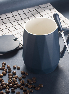 创意男士高级感马克杯茶杯男生杯办公室家用水杯大容量陶瓷杯杯子