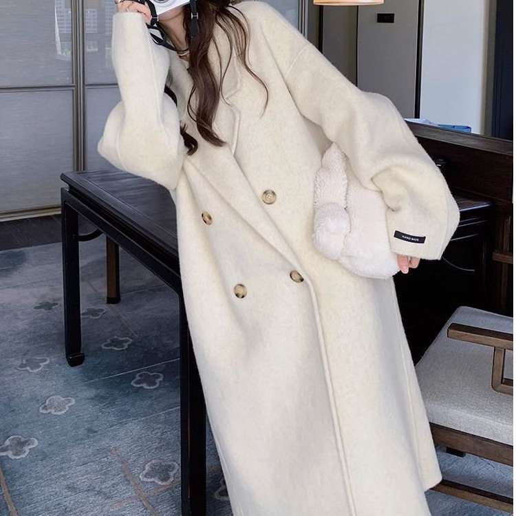 高级感毛呢大衣女秋冬2026年新款韩系赫本风中长款过膝毛呢外套