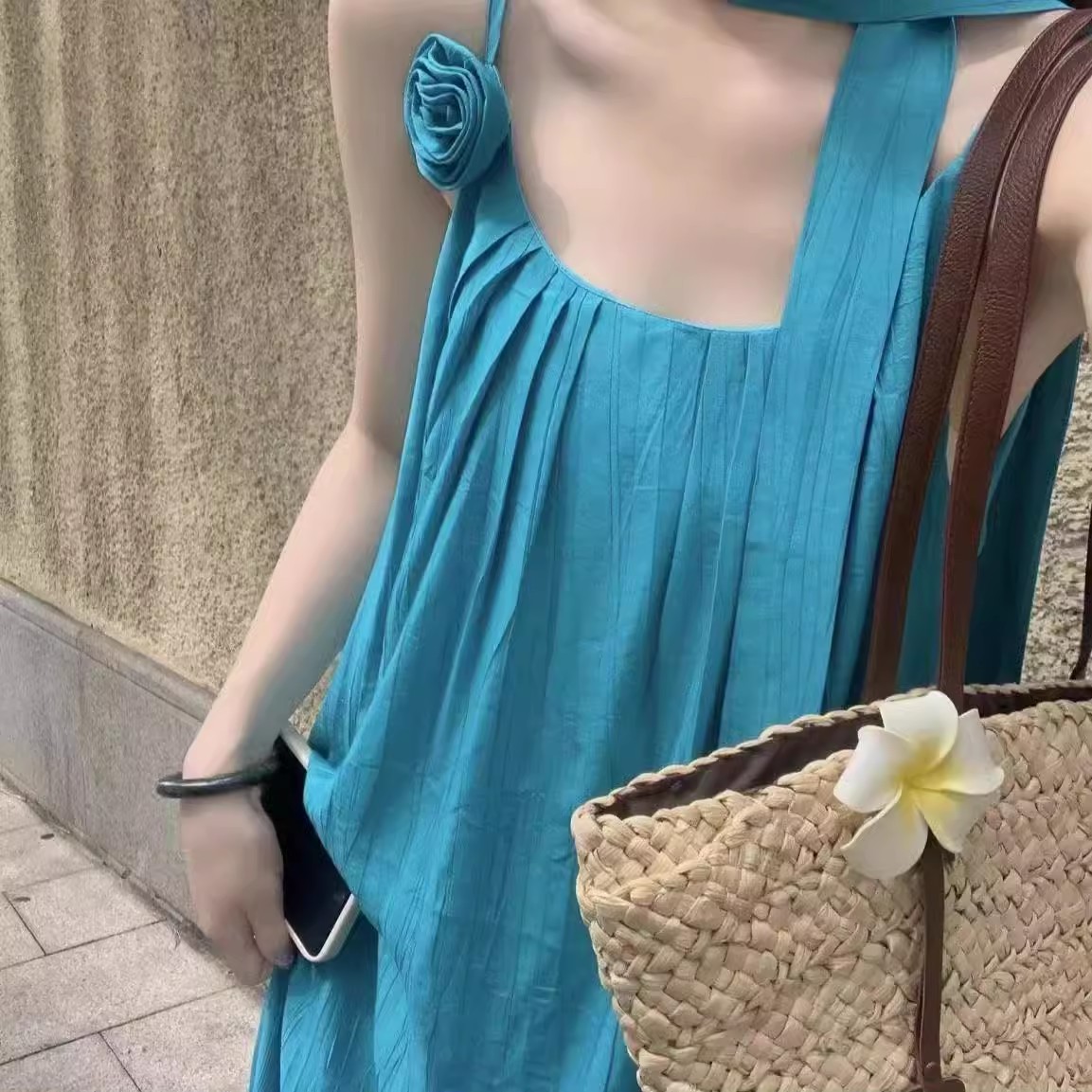 原版做法＋拉链韩版圆领大裙摆背心裙宽松设计感气质无袖连衣裙