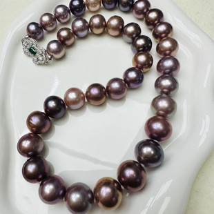 14mm 淡水紫色珍珠项链 XL2367 周总专享