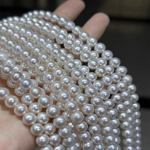 8-9mm淡水珍珠项链蝴蝶结扣 XL2382