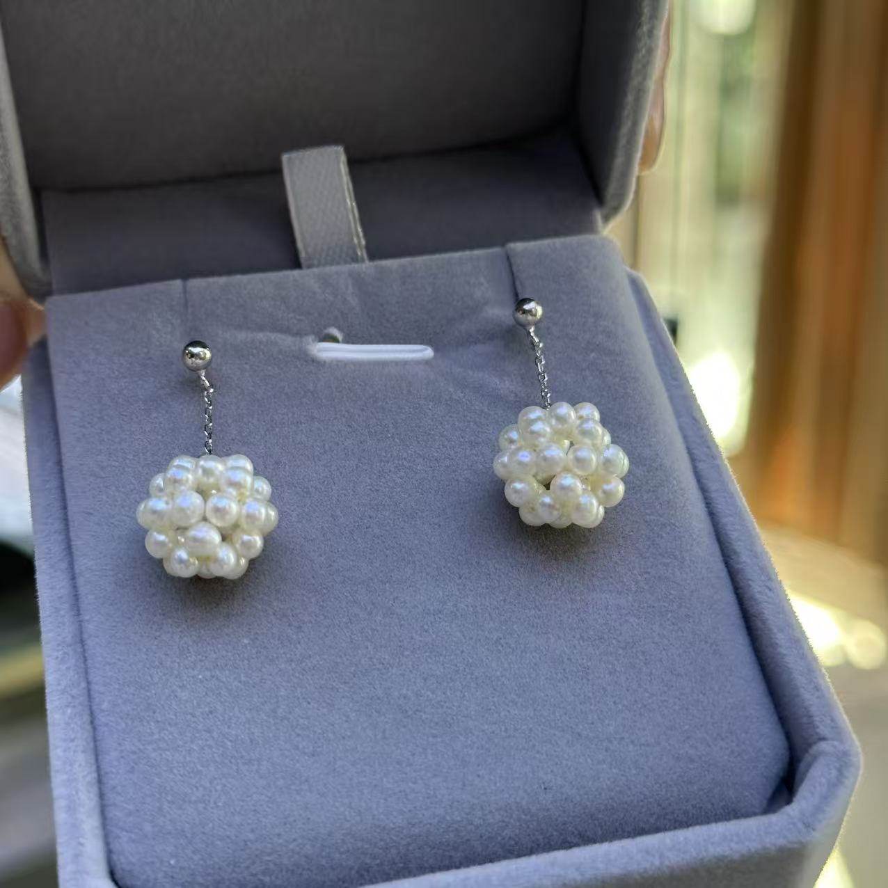 s925银 3-4mm淡水珍珠绣球耳环 ED2387,珠宝/钻石/翡翠,颈饰,淘宝优惠券,粉丝福利购,淘宝优惠卷