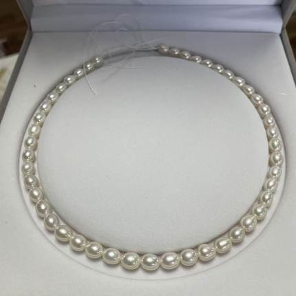 s925银7-8白色美人泪淡水珍珠 XL2903