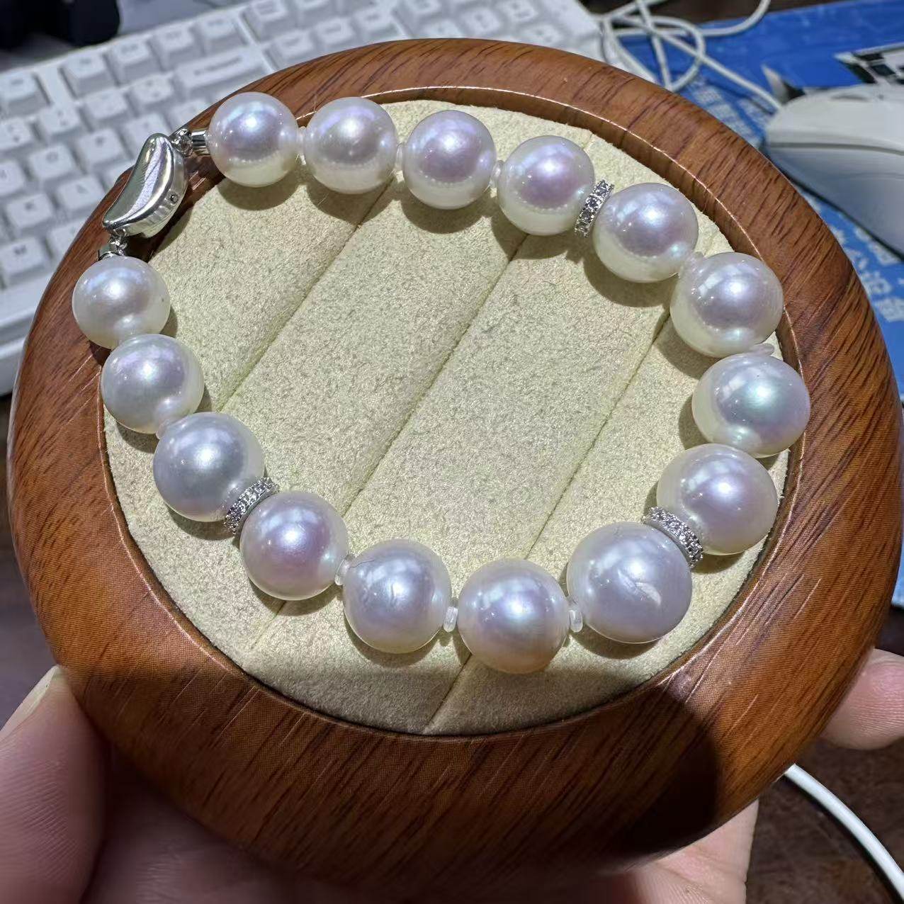 s925银10-11mm淡水珍珠手链   SL1435