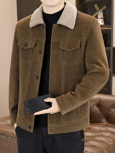 Утепленное трендовое шерстяное пальто, удерживающая тепло бархатная куртка