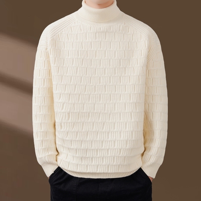 侨迪蒙拉加厚保暖秋冬季高领针织衫重磅毛线衣内搭麻花男打底毛衣