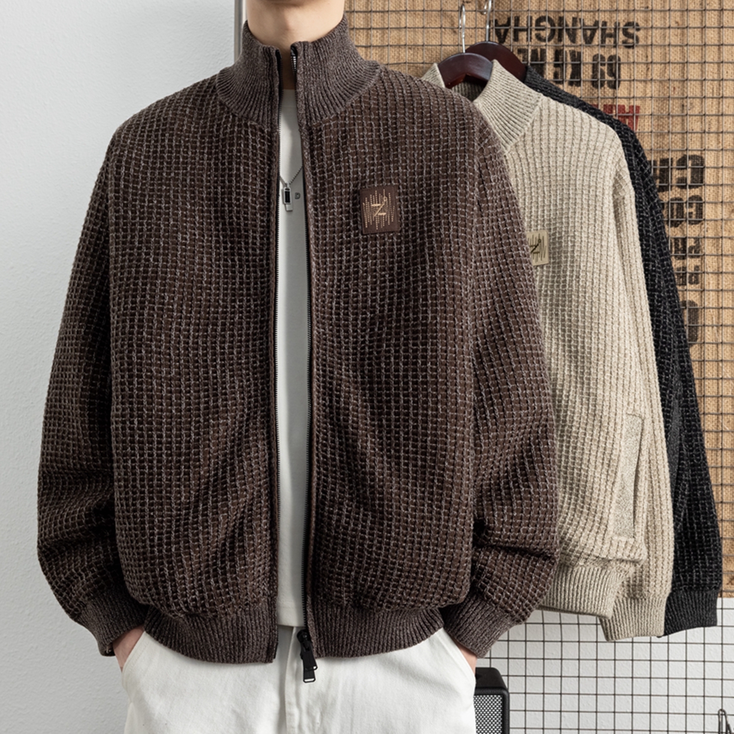 侨迪蒙拉高端90绒羽绒服男立领保暖针织外套冬季轻薄潮牌羽绒内搭