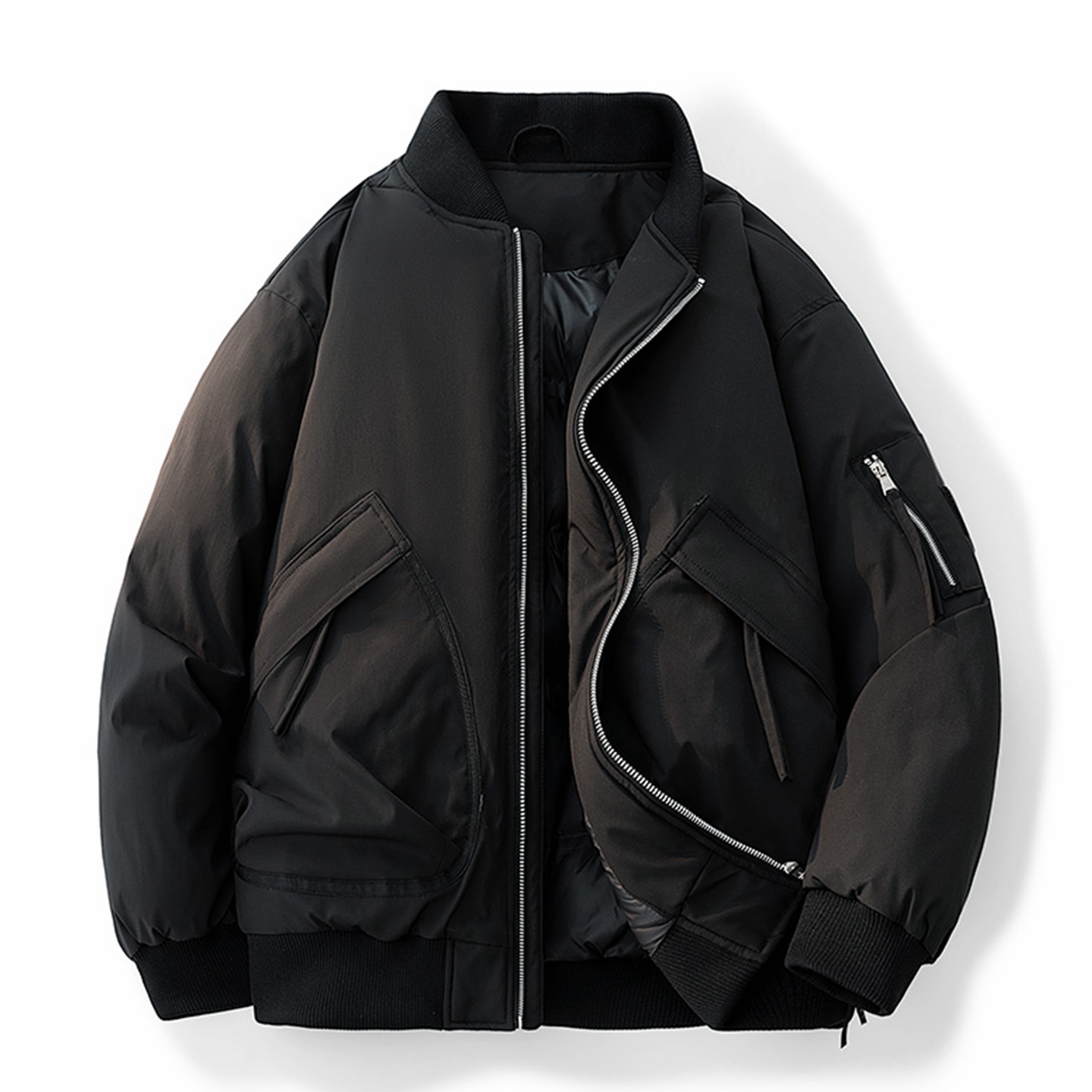 棒球领秋冬季男士加棉夹克上衣青少年学生时尚保暖棉衣潮牌棉服