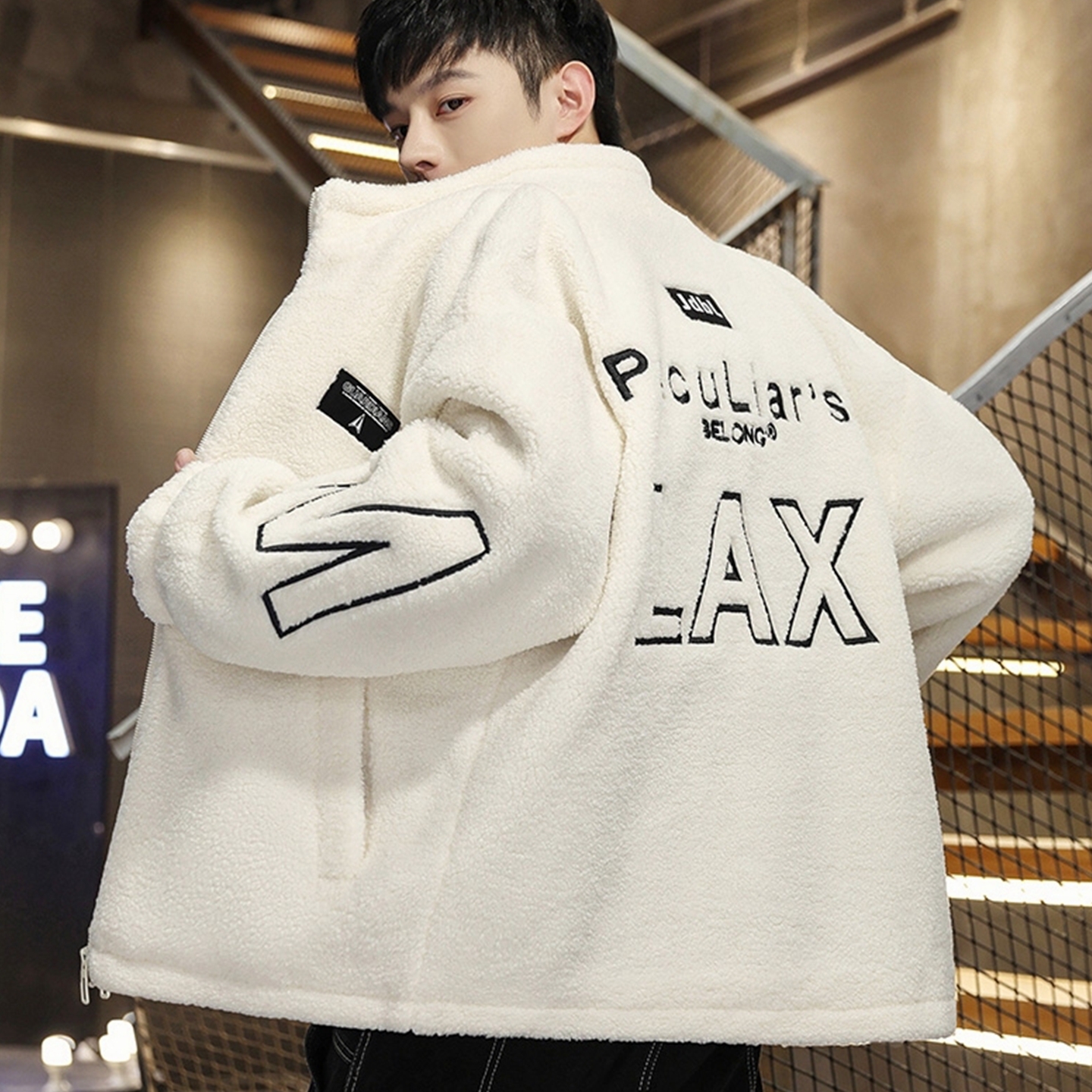 2025立领保暖潮牌加厚羊羔毛上衣青少年学生保暖棉衣百搭品质外套