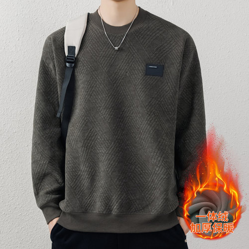 侨迪蒙拉秋冬季加绒加厚卫衣