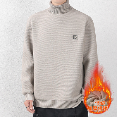 侨迪蒙拉高领毛衣冬季加绒加厚