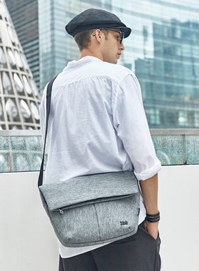 潮牌斜挎包男女帆布休闲运动学院风大学生单肩书包韩版日系邮差包