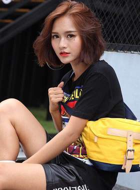 潮牌腰包男女街头斜挎包韩版时尚潮流休闲运动背包多功能单肩男包