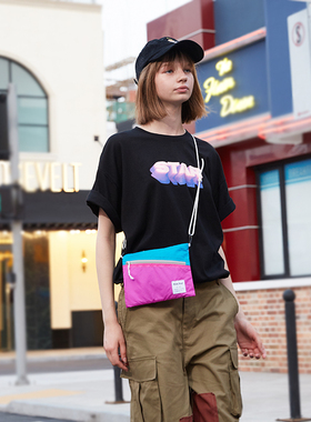 潮牌日系工装手机小挎包女简约百搭可爱ins潮嘻哈运动斜挎蹦迪包