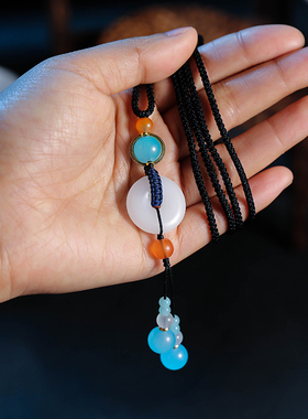 缘本平安扣仿玉女毛衣链子