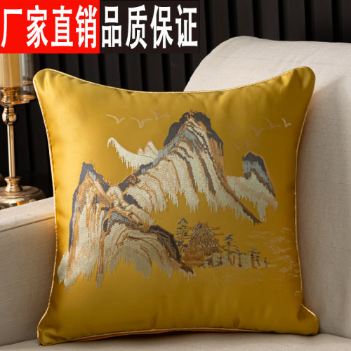 方形靠垫PP棉家用江苏山水抱枕