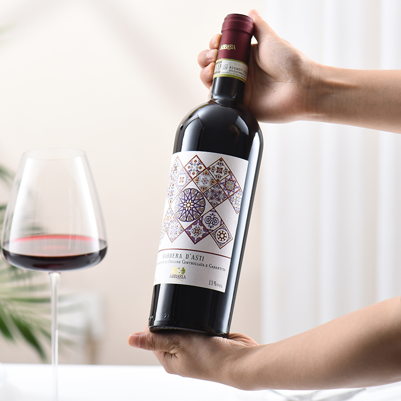 ABBAZIA意大利阿斯蒂进口DOCG级红酒奈邑巴贝拉干红葡萄酒750ml