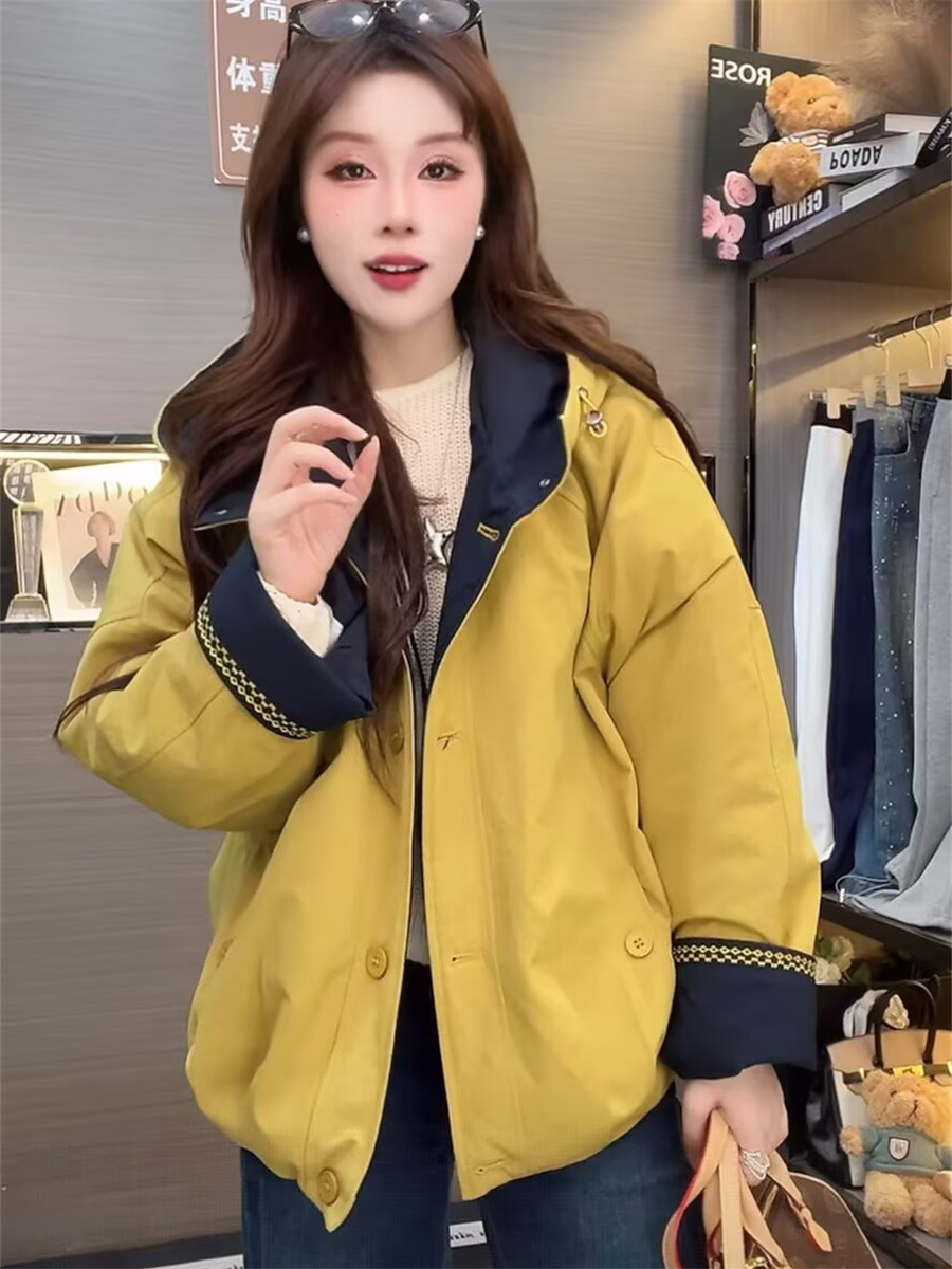 加绒加厚冲锋衣外套女2025秋冬季新款小个子休闲宽松显瘦保暖棉服