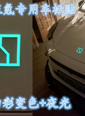 适用于极氪001黑标车车头标幻彩夜光极克001车标贴装饰贴车标贴