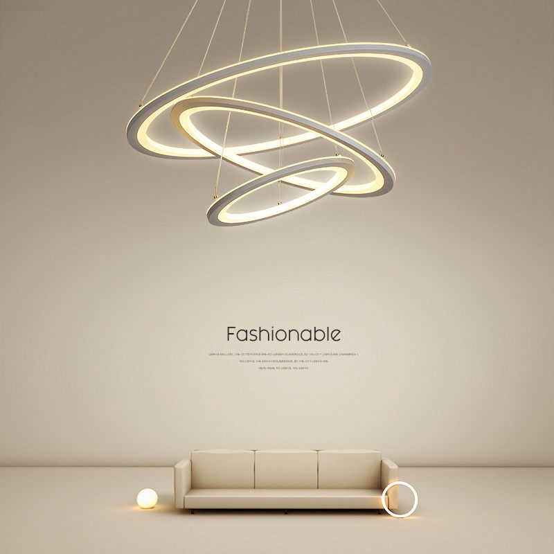 客厅灯吊灯led简约现代大气家用时尚创意圆形餐厅灯大厅大堂灯具_虎窝淘