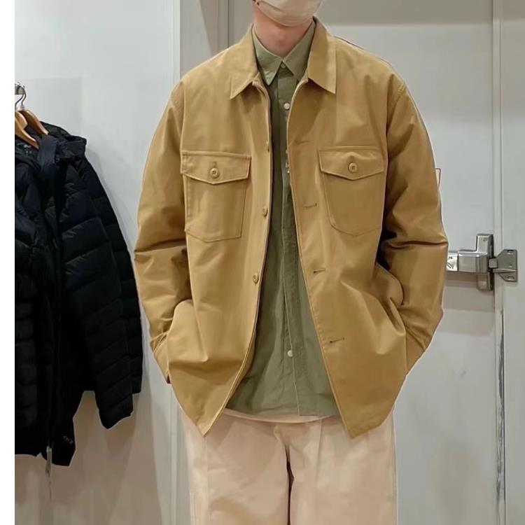 春男工装多袋宽松衬衫外套455093