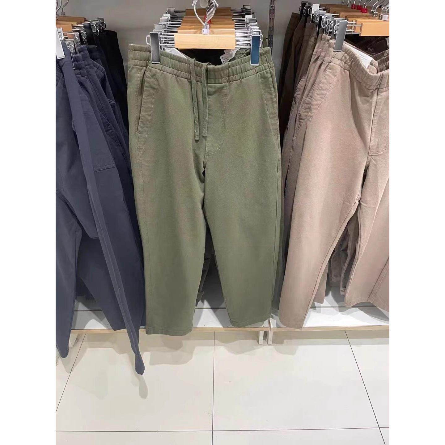 日单春季男款水洗休闲直筒九分裤流行休闲裤直筒裤宽松