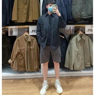 日单秋冬男宽松夹棉衬衫 夹克棉服外套棉衣休闲多口袋青春流行 式