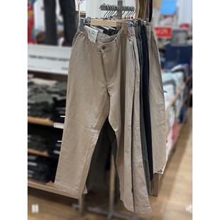 男装 中性商场同款 棉麻混纺松紧腰长裤 子宽松直筒裤 休闲裤 日单夏季