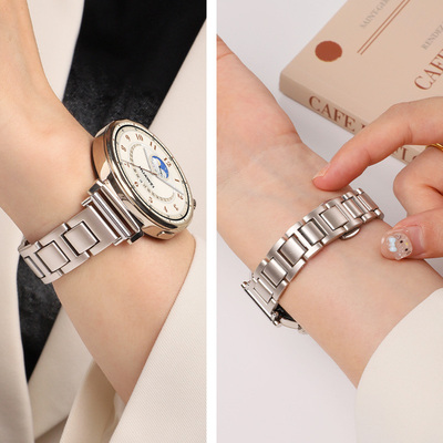 适用华为WATCH GT5表带gt4蓝气球gt6蝴蝶扣金属gt3腕带智能watch4pro新款高级个性gt2e替换带41mm表链配件女