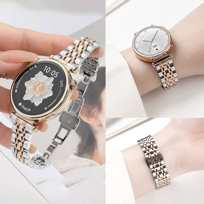 适用于小米手表S4表带新款七珠钢金属s4sport腕带Xaiomi智能watchs3/2Pro/s1高级感蝴蝶扣color表链配件男女