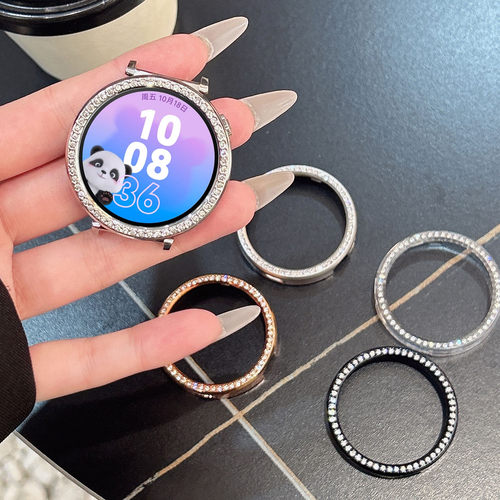 适用于华为GT6保护壳watchgt5镶仿钻镂空半包保护套huawei智能手表gt4高级感个性时尚女新款外表壳41mm配件