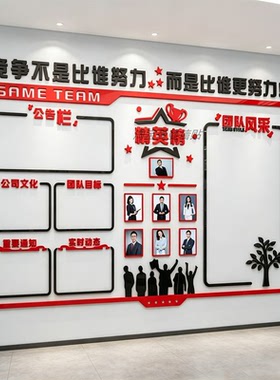 3D立体亚克力创业公司公告栏4S店中介销售业绩榜墙贴员工天地风采