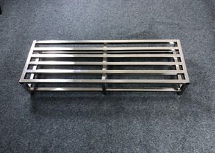 阶梯脚踏台不锈钢医院置地式置物架25cm高长方形米面架汤桶架锅架