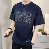 2023新款夏季短袖T恤男水洗渐变潮牌刺绣纯体恤A313-7828-P58，男装T恤，电商A313